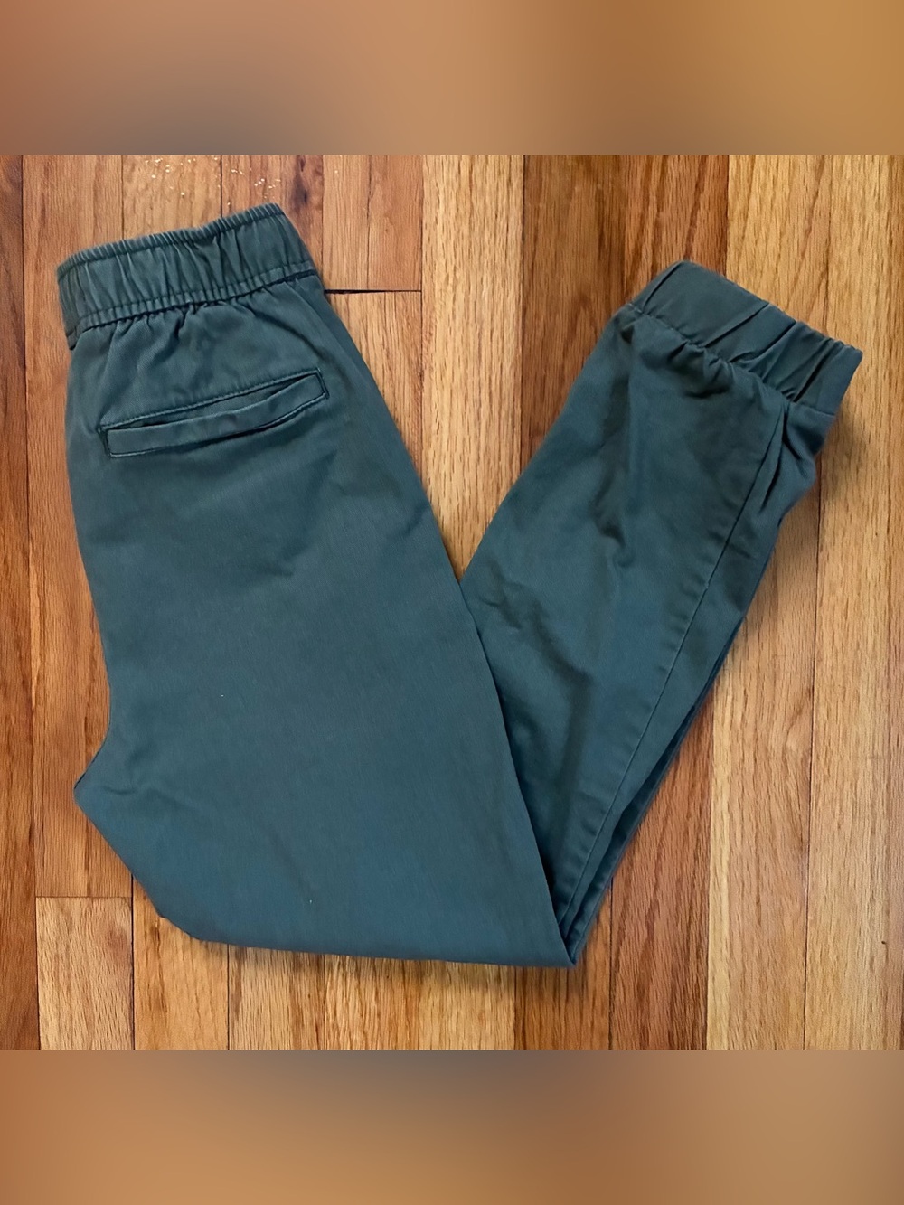 Old Navy Khaki Green Stretch Waist Straight Chino Jogger Pants Boy’s L 10/12